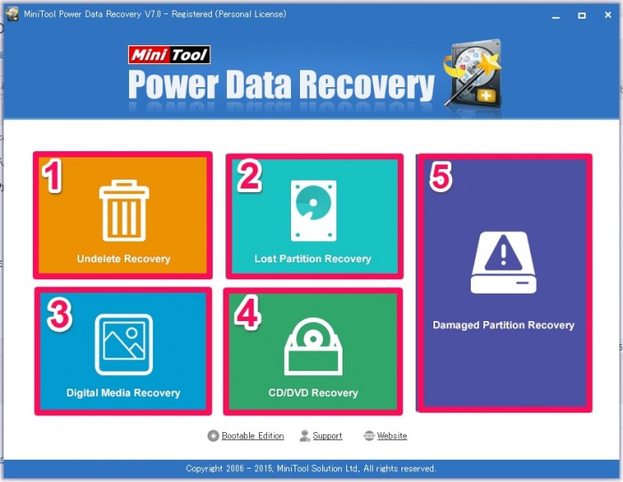MiniTool Power Data Recoveryの画面の見方